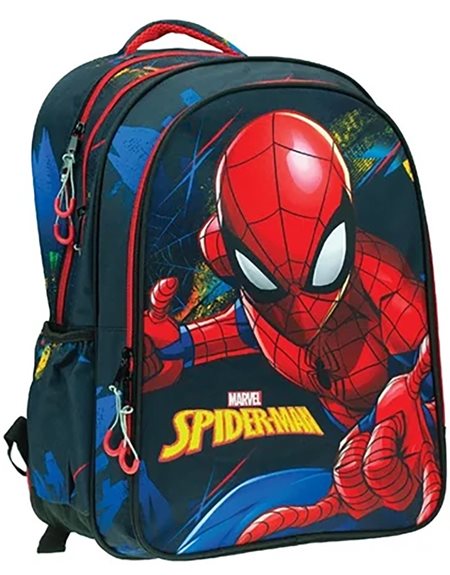 Gim Τσάντα Δημοτικού Οβαλ Spiderman Blue Net (337-04031)