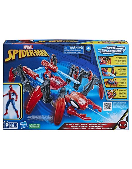 Spider-Man Epic Hero Series Όχημα Crawl N Blast Spider και Φιγούρα Δράσης (F7845)