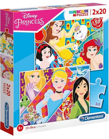 As Company Παζλ 2x20pcs Super color Πριγκιπισσες Disney – 1200-24766