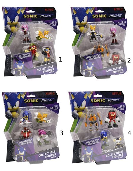 P.M.I. Sonic Prime – 5 Pack- Including 1 Rare Hidden Character Συλλεκτικές Φιγούρες 6.5Cm – 1τμχ (SON2040)