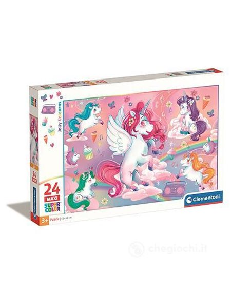 Clementoni Παιδικό Παζλ Maxi Super Color Jolly Unicorns 24 τμχ