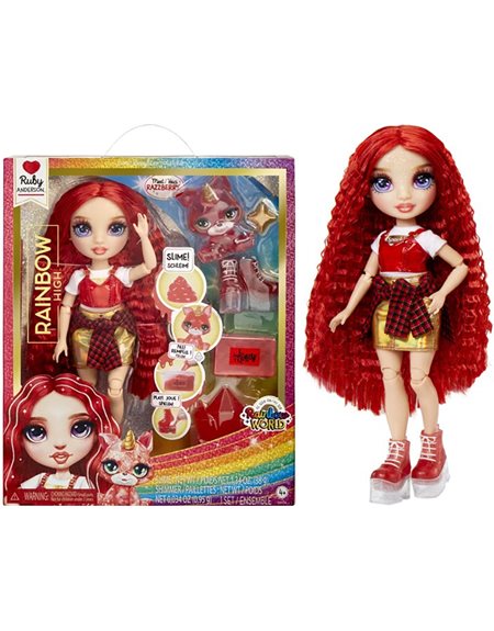 MGA Entertainment Κούκλα & Slime Rainbow High Ruby Anderson – 120179-EU