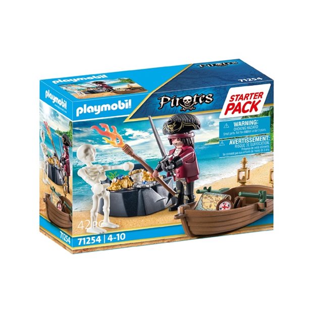 Playmobil Starter Pack Πειρατης Με Βαρκουλα Και Θησαυρο – 71254