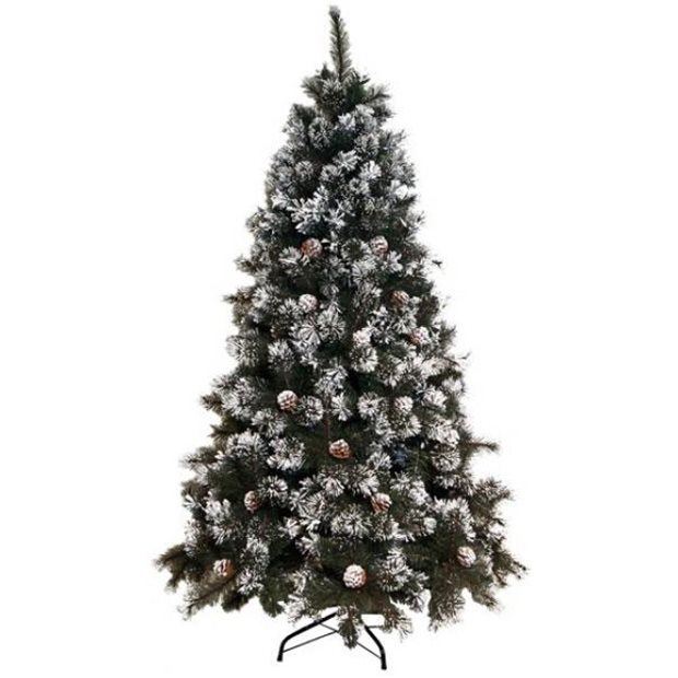 Χριστουγεννιατικο Δεντρο Πευκο Carolina Με Χιονι Και Κουκουναρια 240 Εκ. - 98285-3