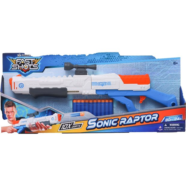 Fast Shots Dart Blaster Sonic Raptor Με 10 Βελη - 590070
