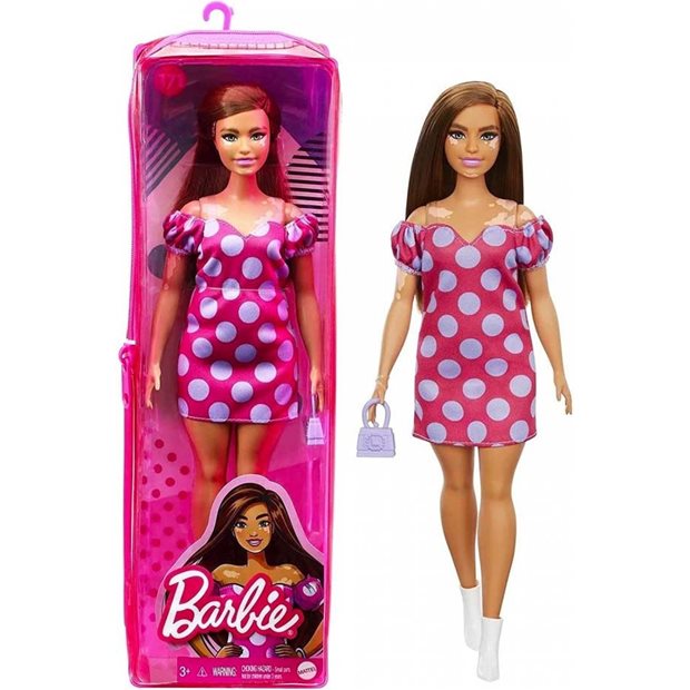 Κούκλα Barbie Fashionistas Με Ροζ Πουα Φορεμα – GRB62