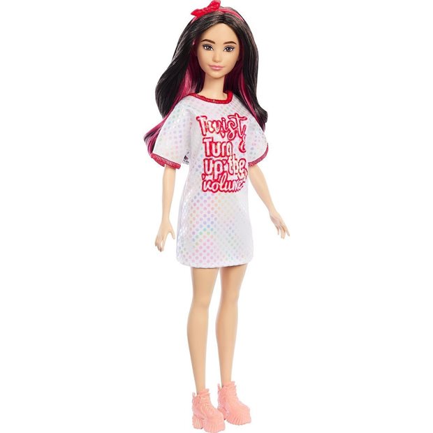 Barbie Fashionistas Black Wavy Hair With Twist ‘n’ Turn Dress No 214 – HRH12