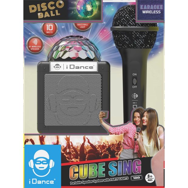 Φορητό Ηχείο Bluetooth Cube Sing Με Μικρόφωνο - Μαύρο | iDance - CS-100